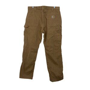 Carhartt Mens Relaxed Fit Brown Work Pants 100% Cotton Size 38x30